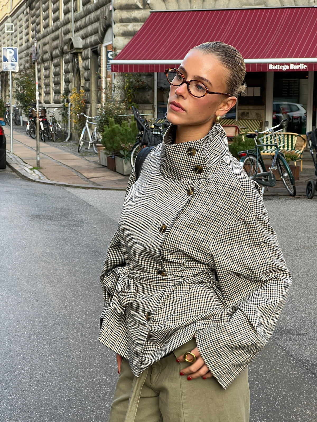 Alessia Funnel Neck Jacket - A Quadri