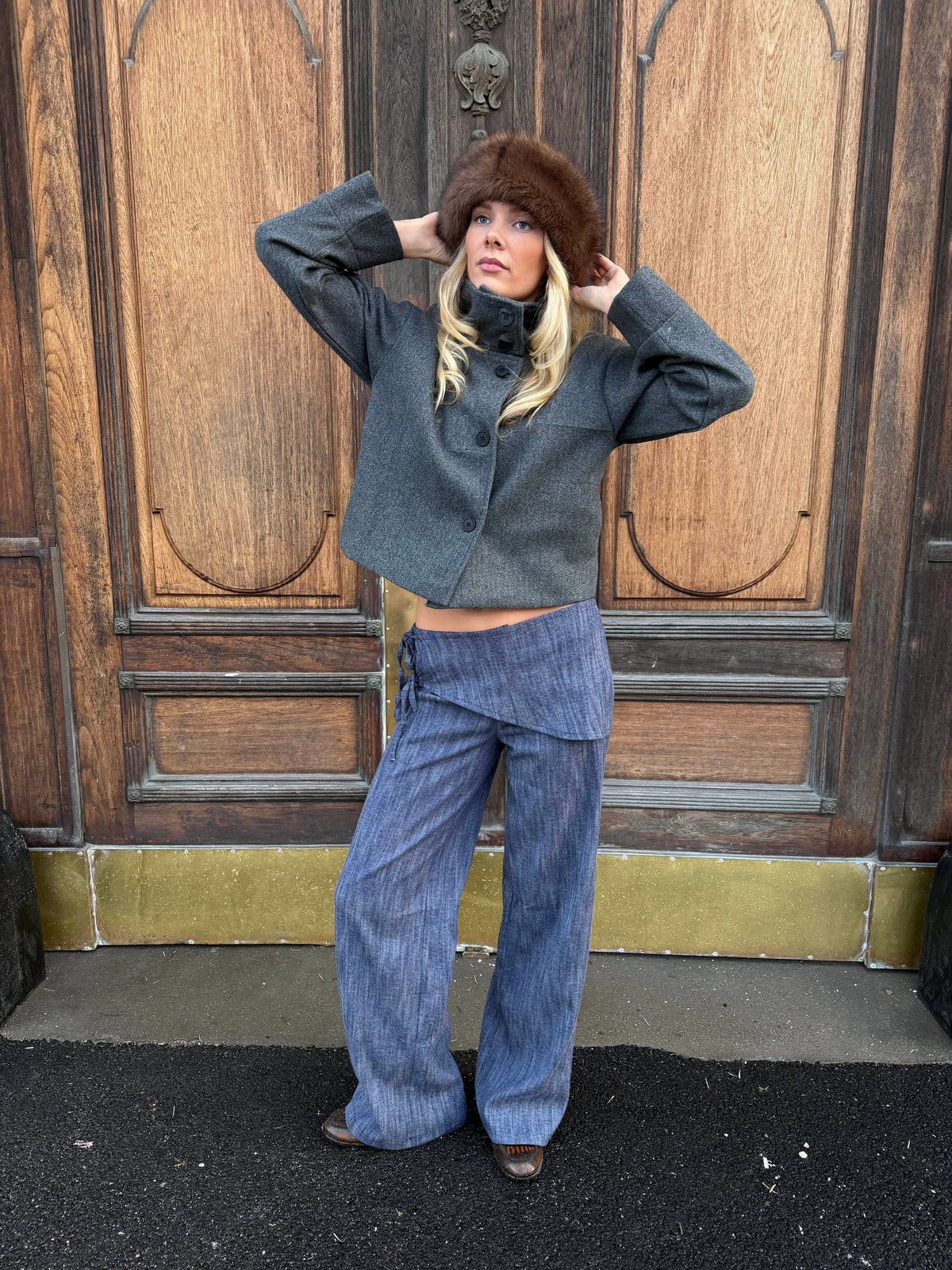 Clea High Neck Jacket - Grigio Scuro