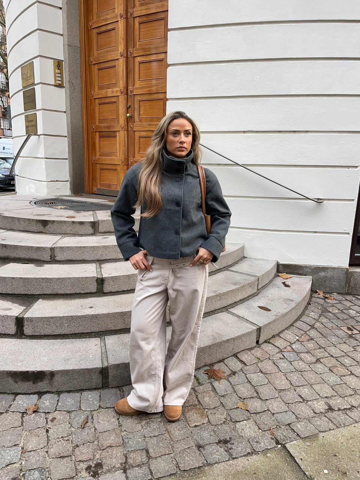 Clea High Neck Jacket - Grigio Scuro