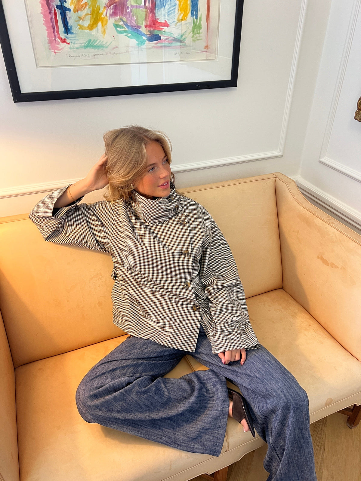 Alessia Funnel Neck Jacket - A Quadri