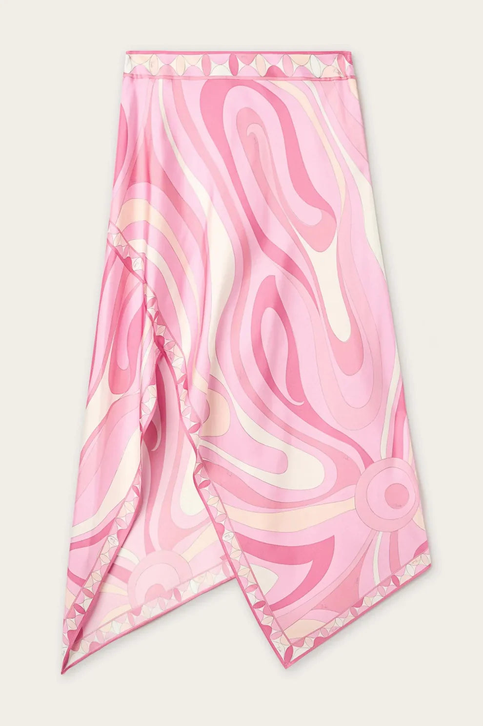 Ensemble top court licou en satin et jupe midi taille mi-haute à imprimé foulard