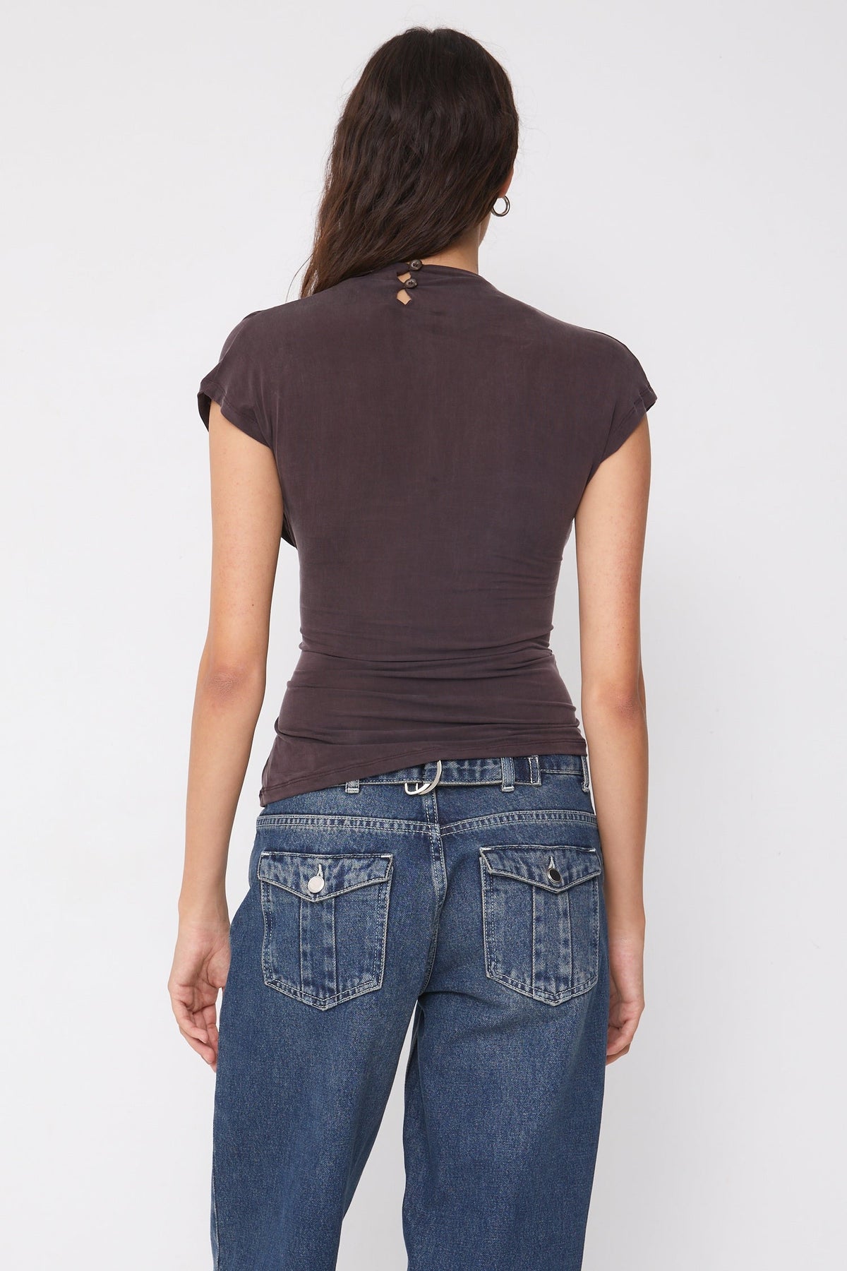 Kylie Button Top - Cioccolato