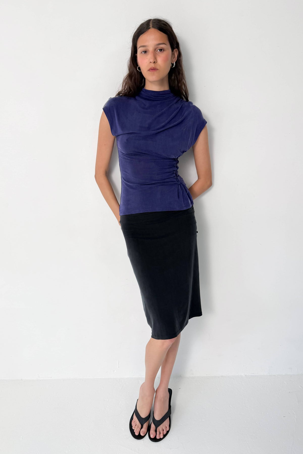 Kylie Vent Midi Skort - Grafite