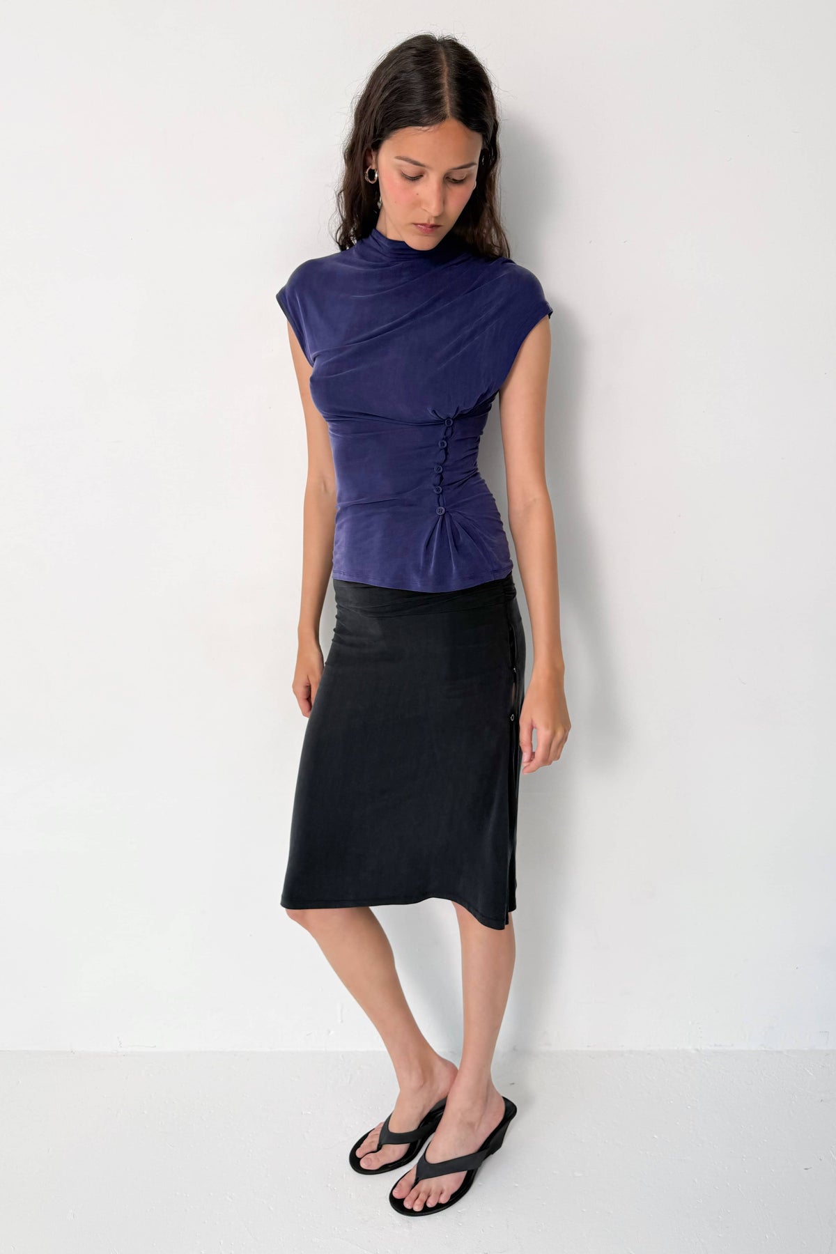 Kylie Vent Midi Skort - Grafite