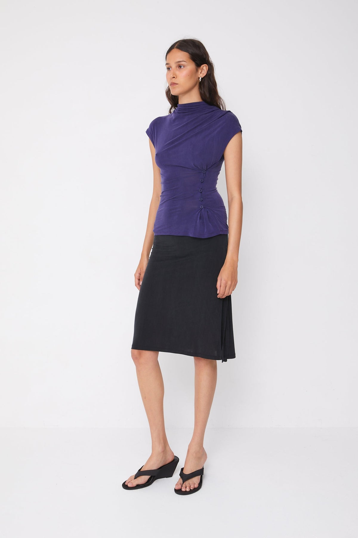 Kylie Vent Midi Skort - Grafite
