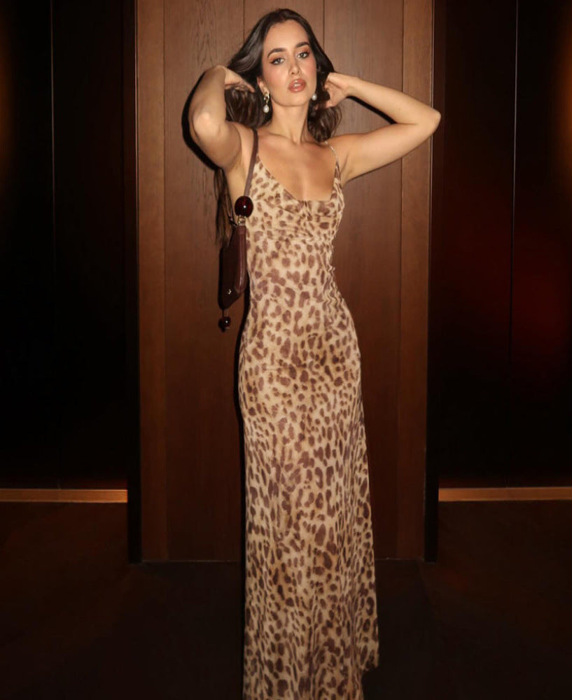 Robe longue léopard