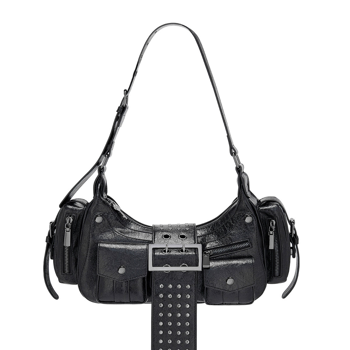 Delisa Borsa a Tracolla Borchiata - Nero