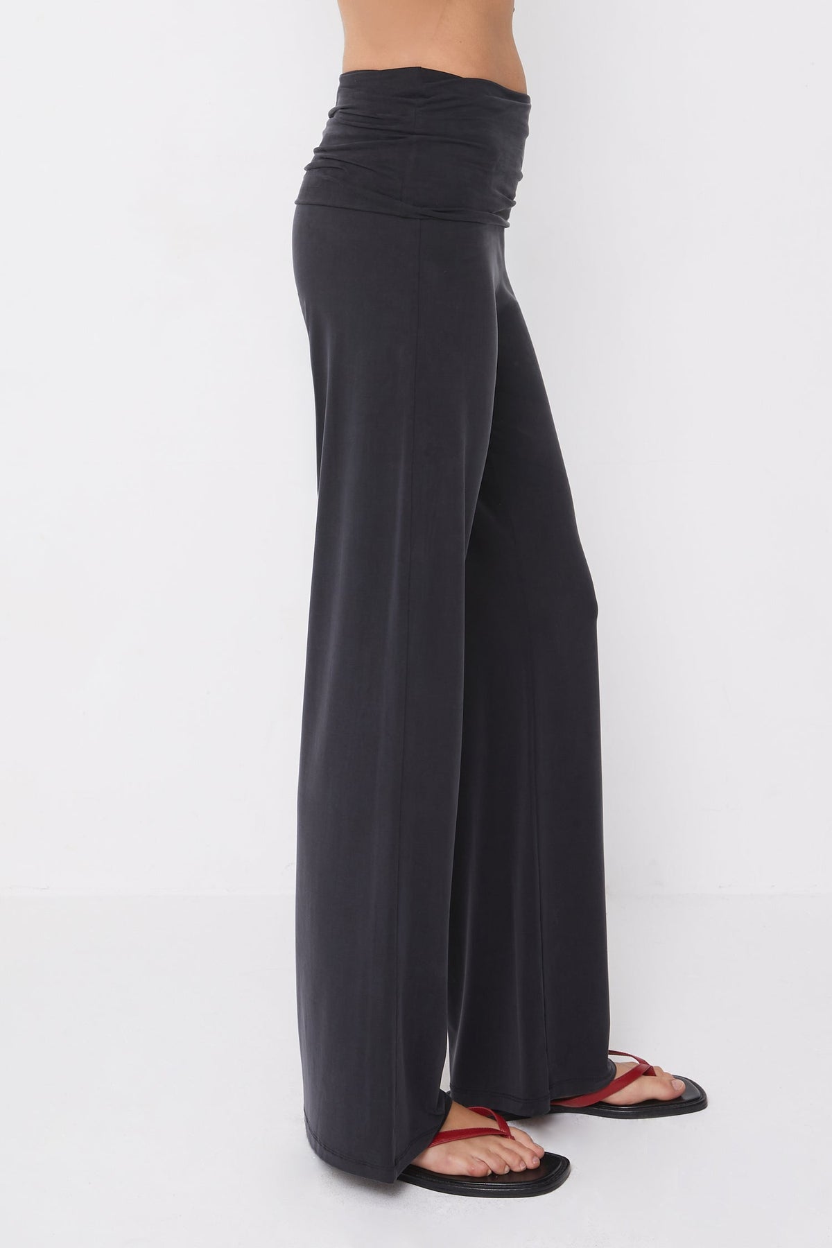 Kylie Fold Over Trousers - Grafite