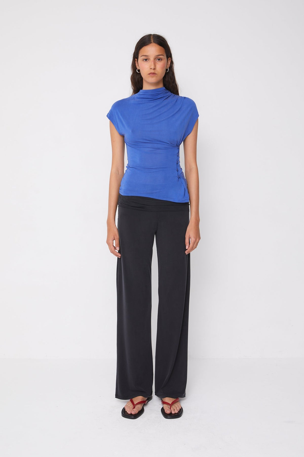 Kylie Fold Over Trousers - Grafite