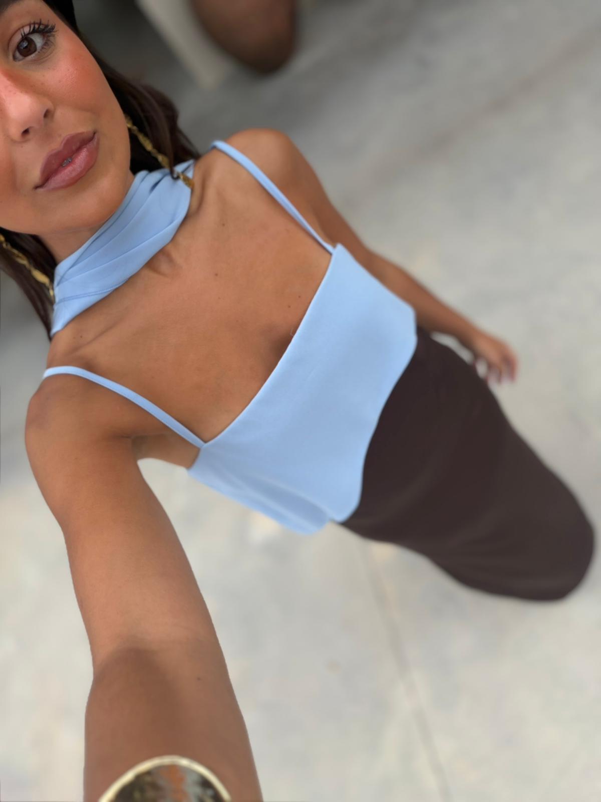 Joanna Dress - Marrone e Blu