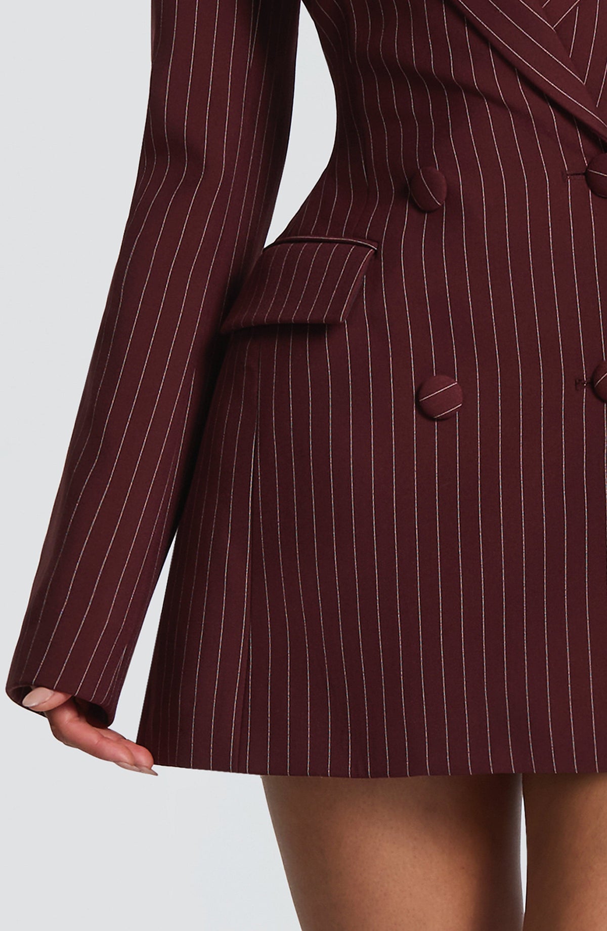 Elvira Mini Dress - Gessato Bordeaux