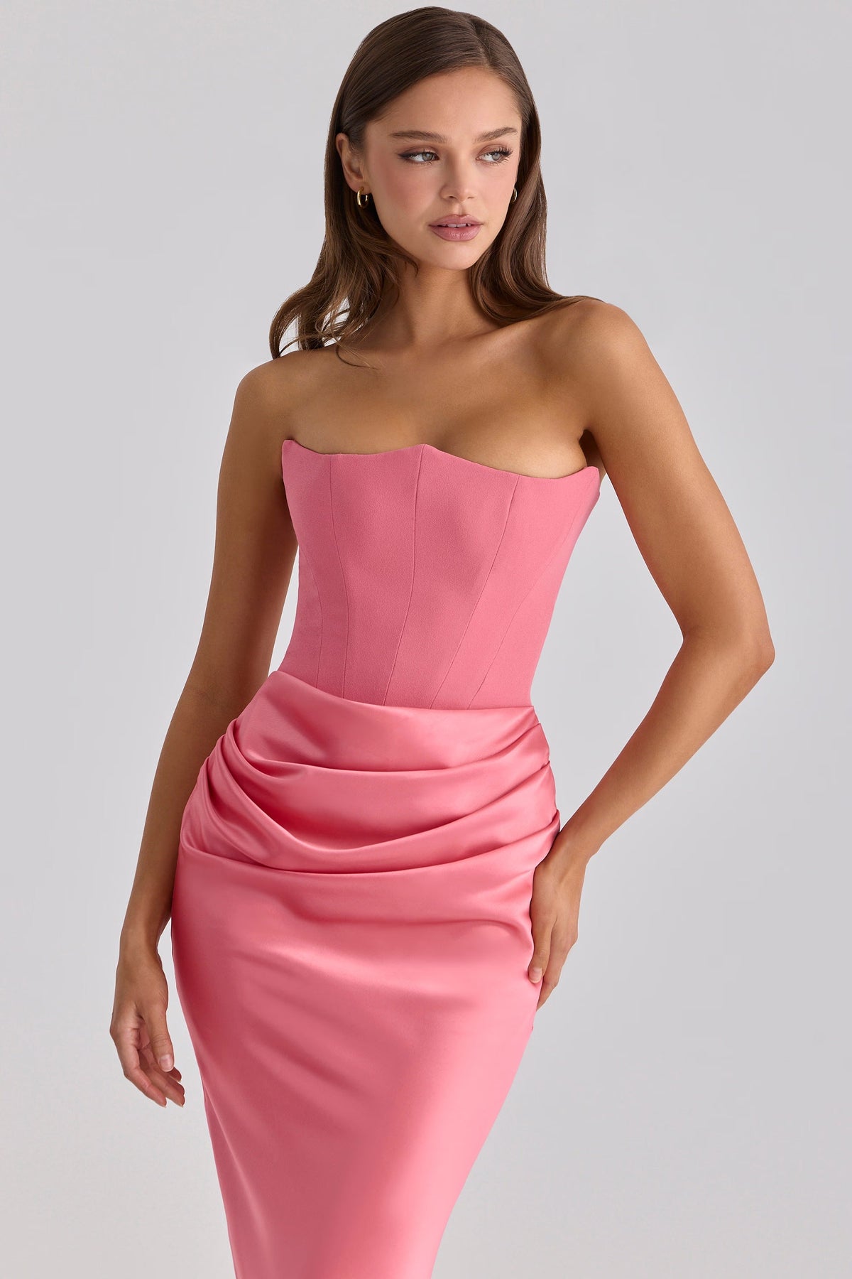 Robe longue corset bustier