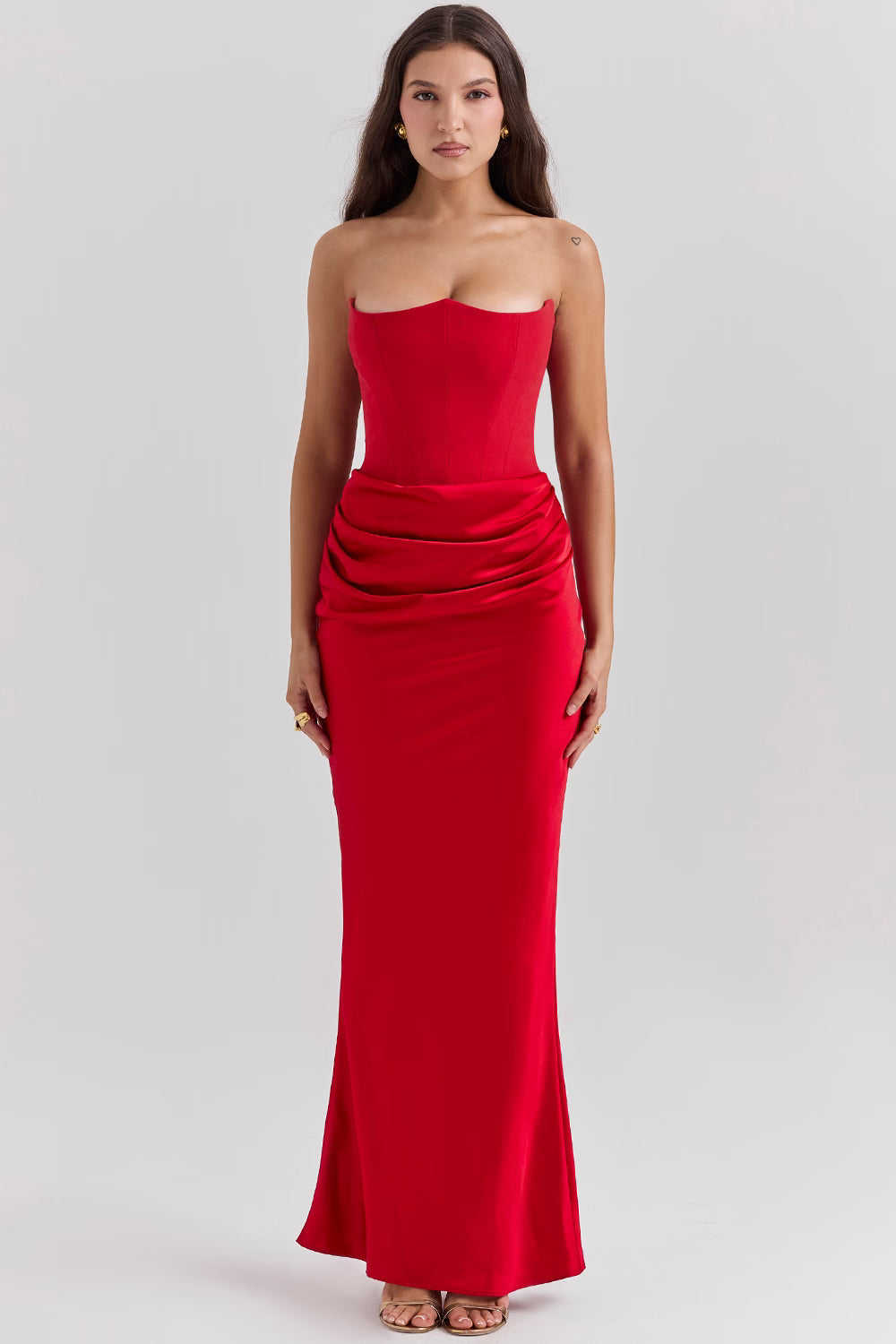 Robe longue corset bustier