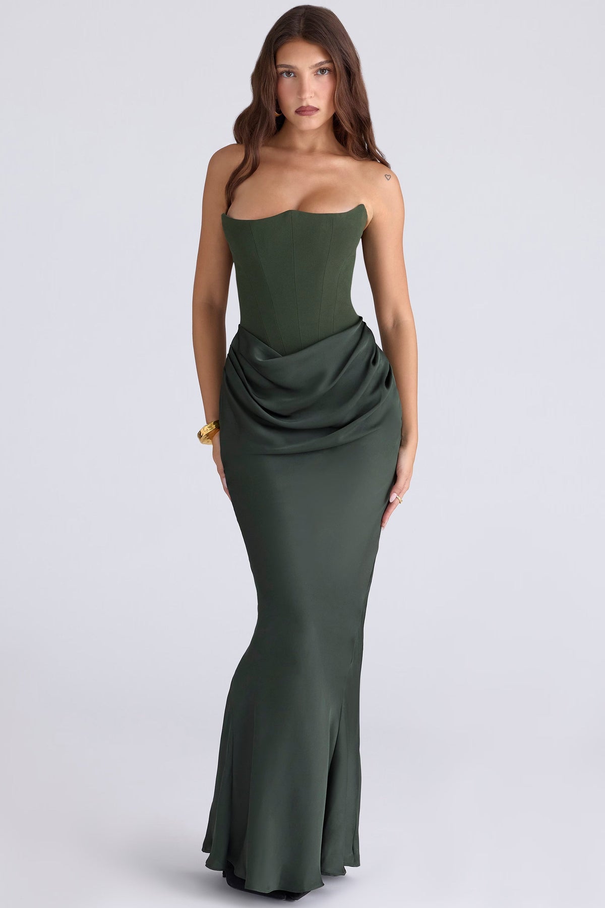 Robe longue corset bustier