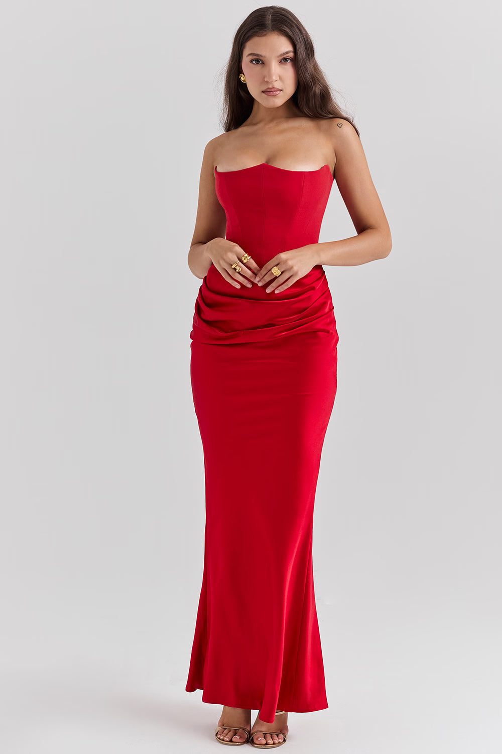 Robe longue corset bustier