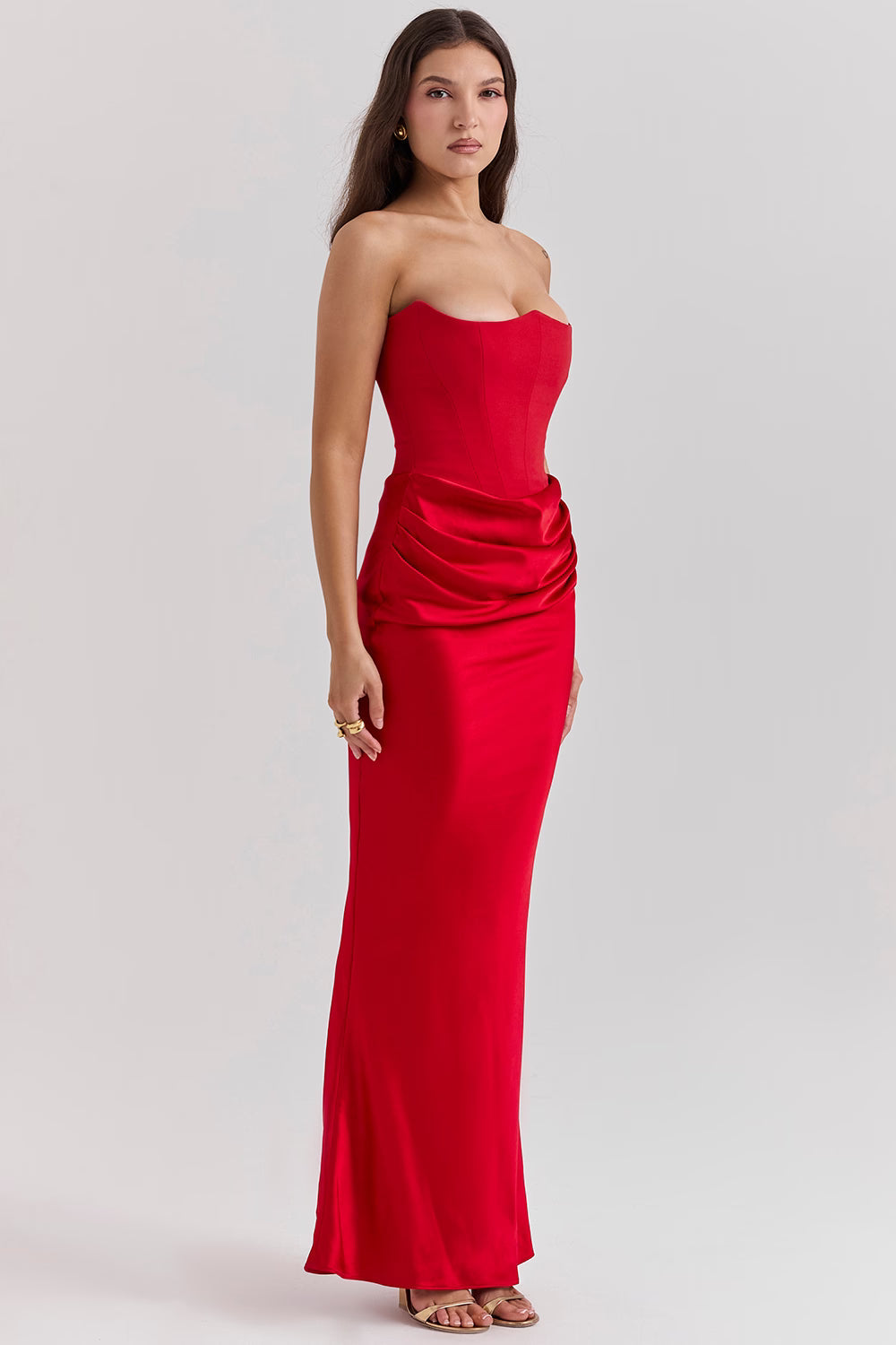 Robe longue corset bustier