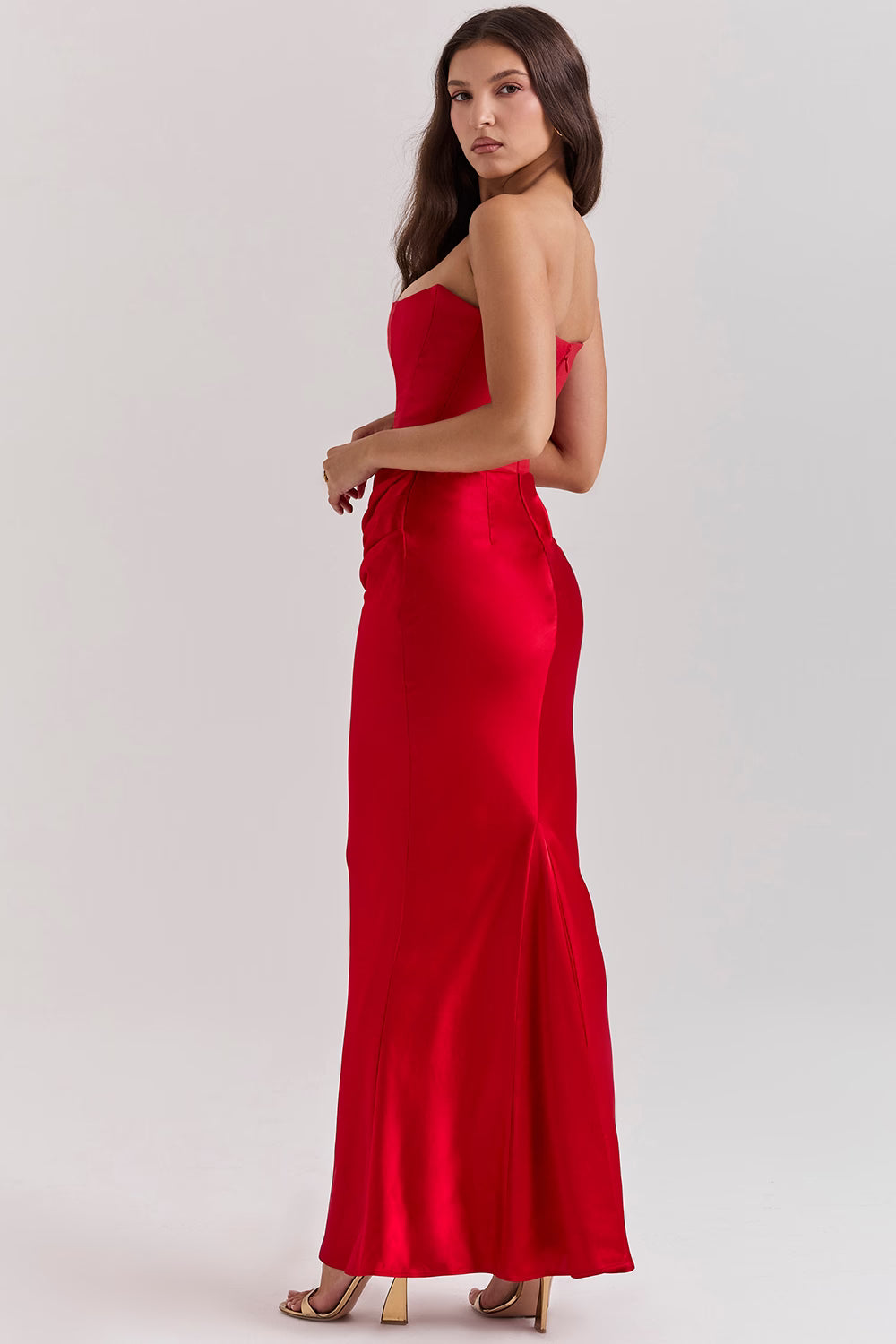 Robe longue corset bustier