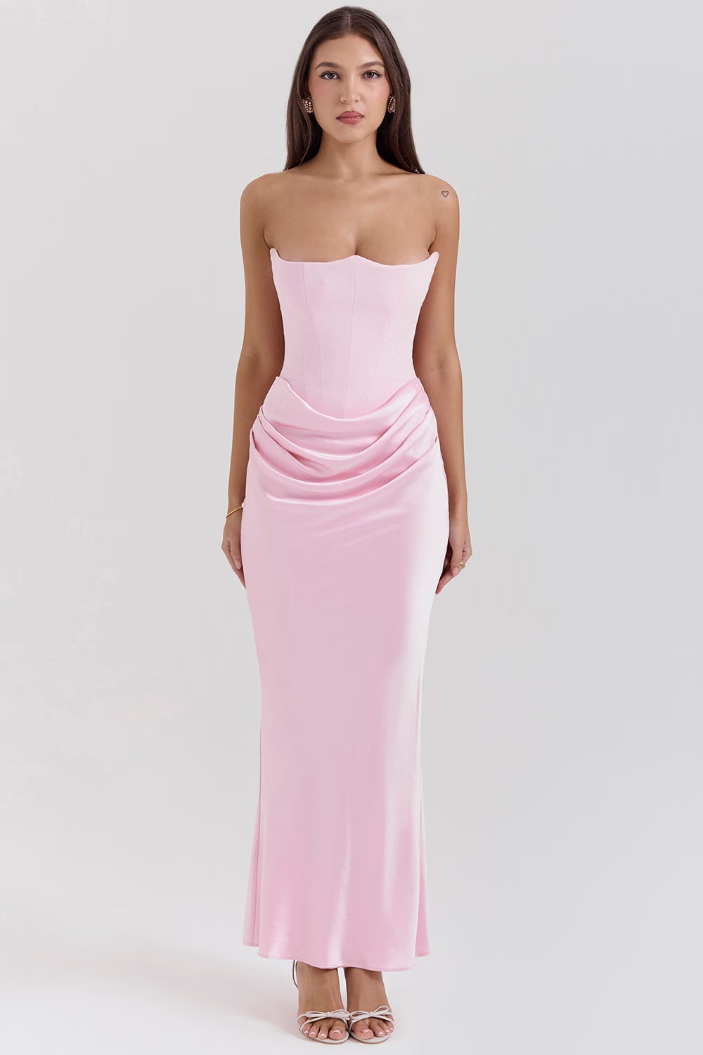 Robe longue corset bustier