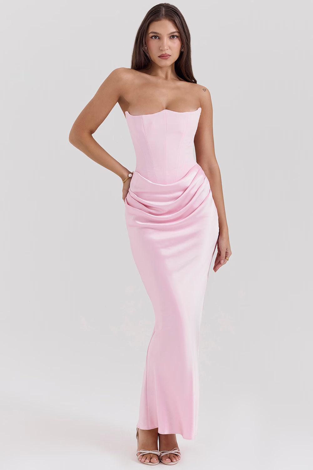 Robe longue corset bustier