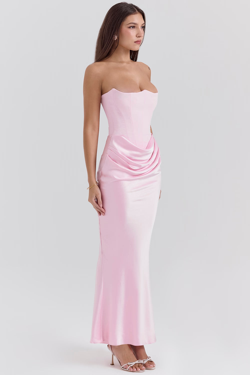 Robe longue corset bustier