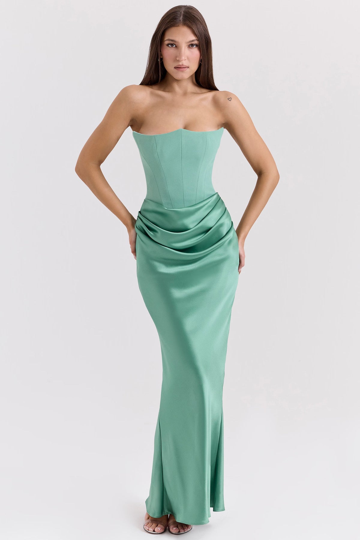 Robe longue corset bustier