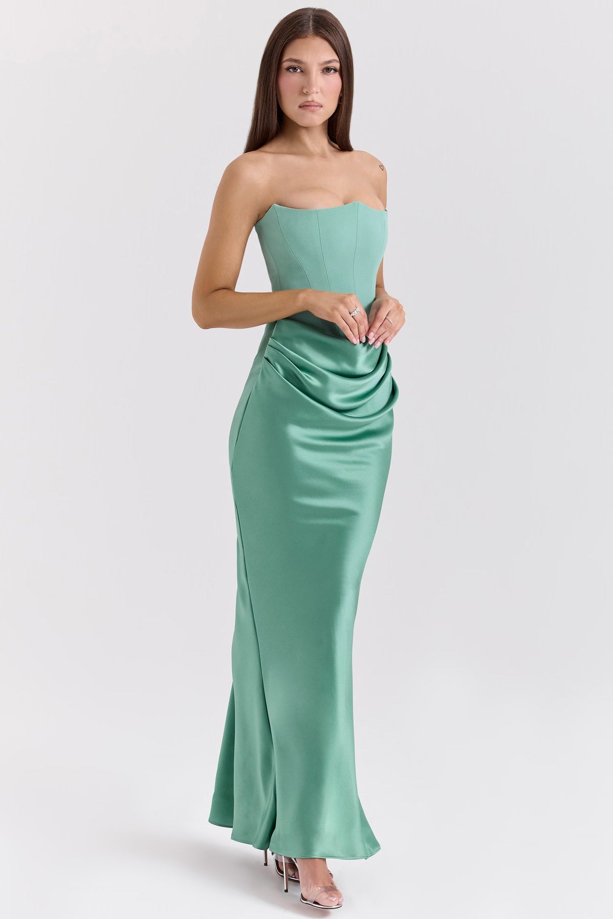 Robe longue corset bustier