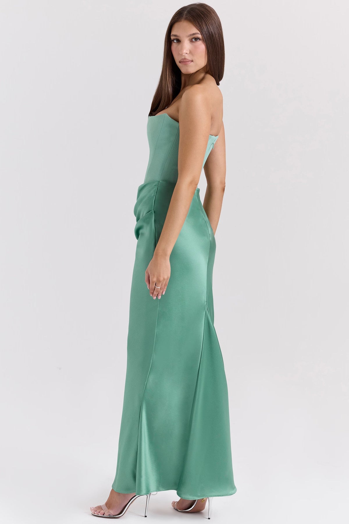 Robe longue corset bustier