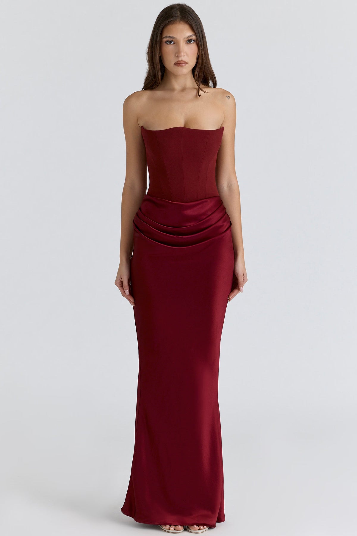Robe longue corset bustier