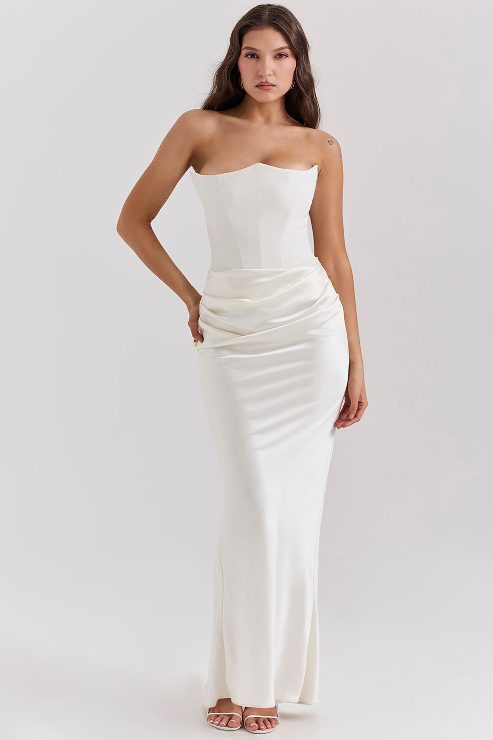 Robe longue corset bustier