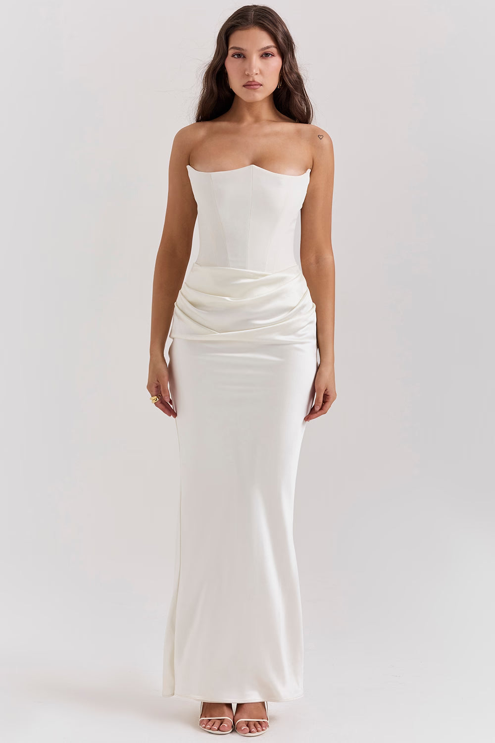 Robe longue corset bustier