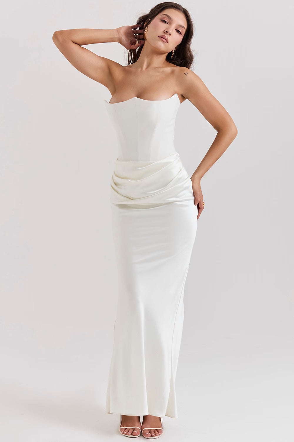 Robe longue corset bustier