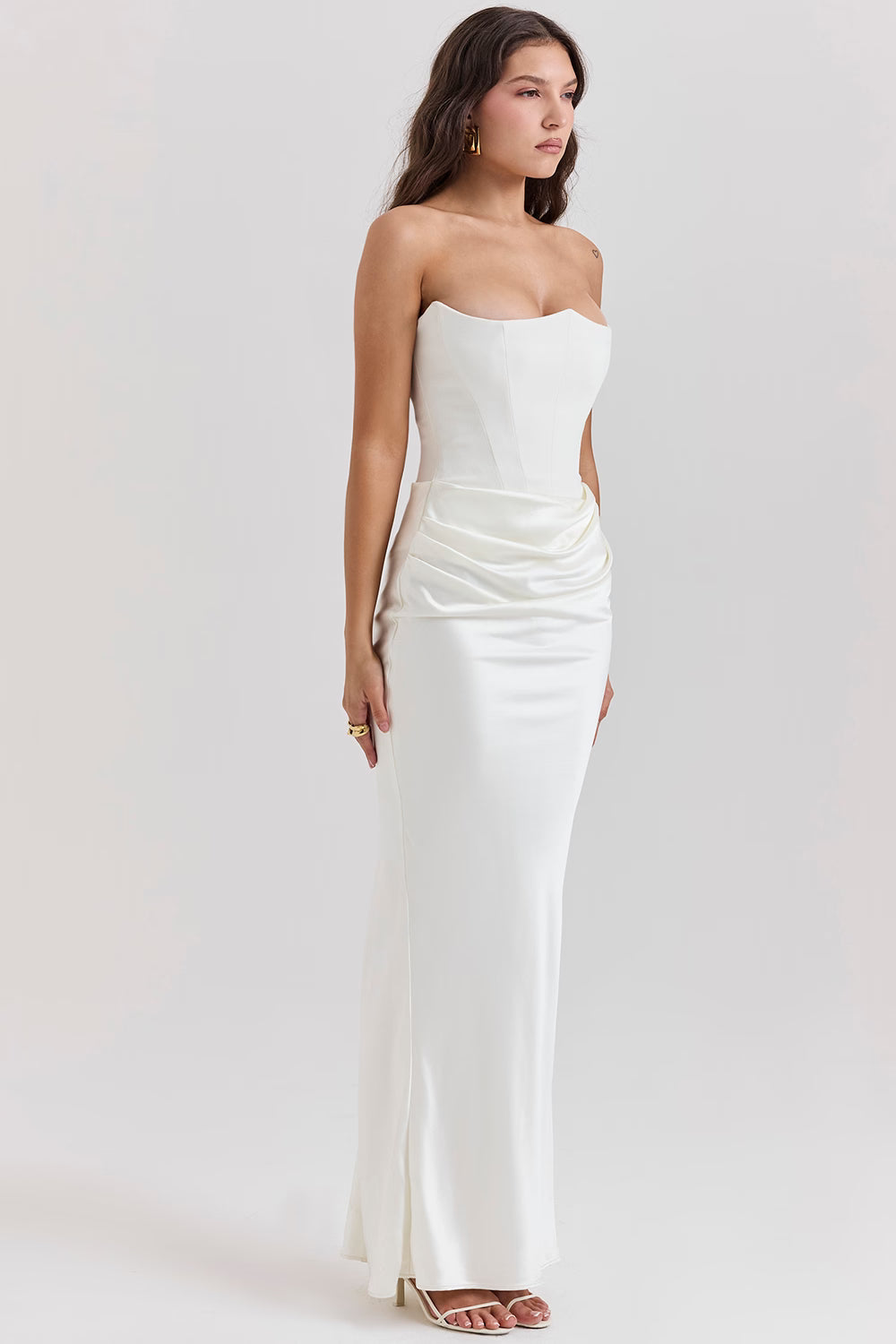 Robe longue corset bustier