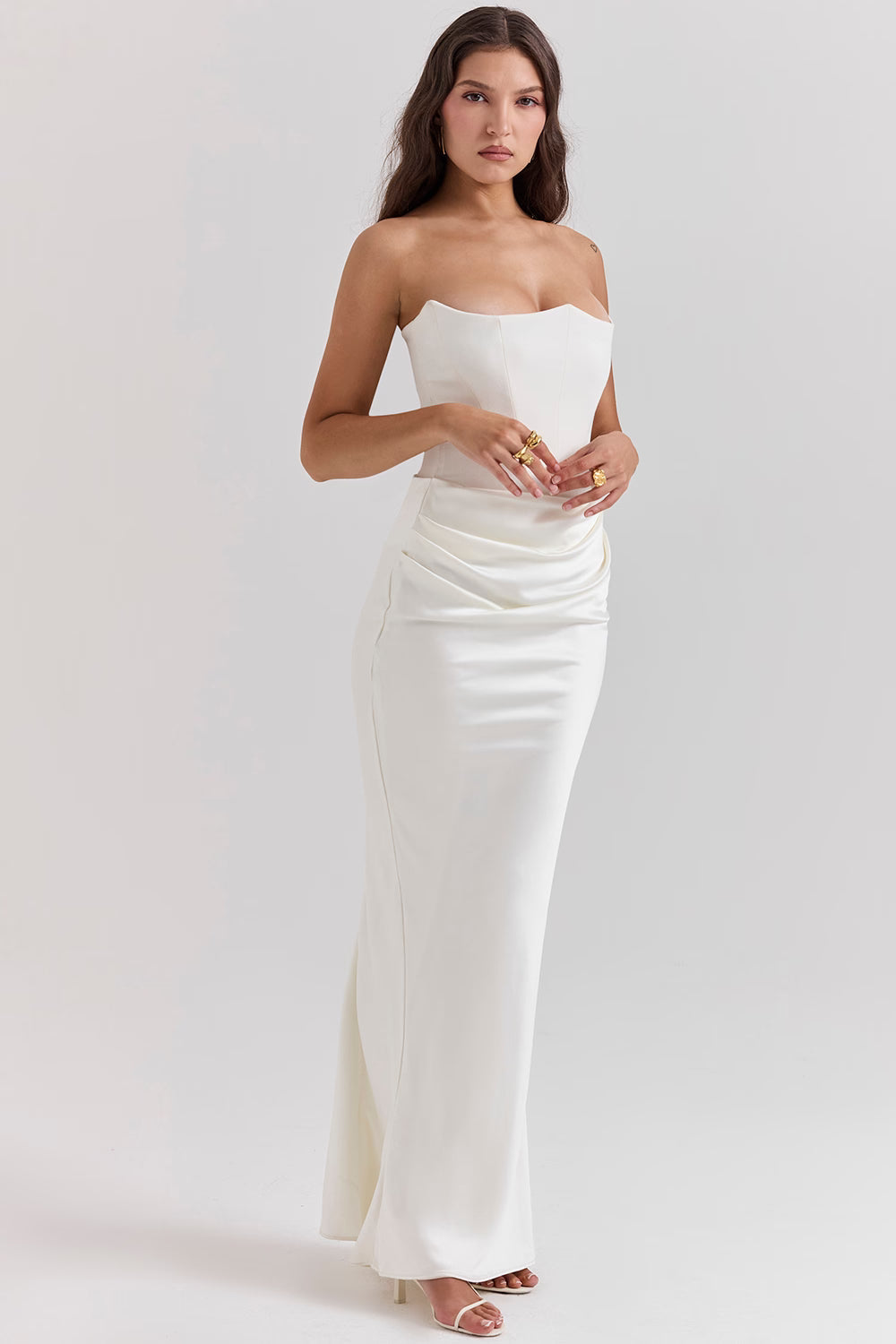 Robe longue corset bustier