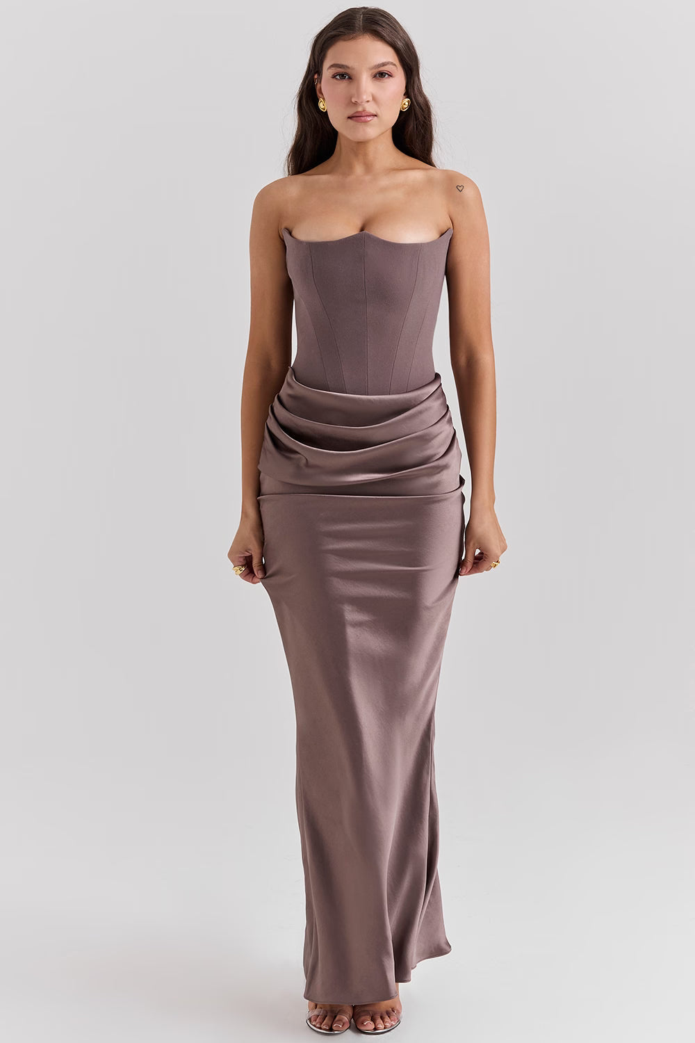 Robe longue corset bustier