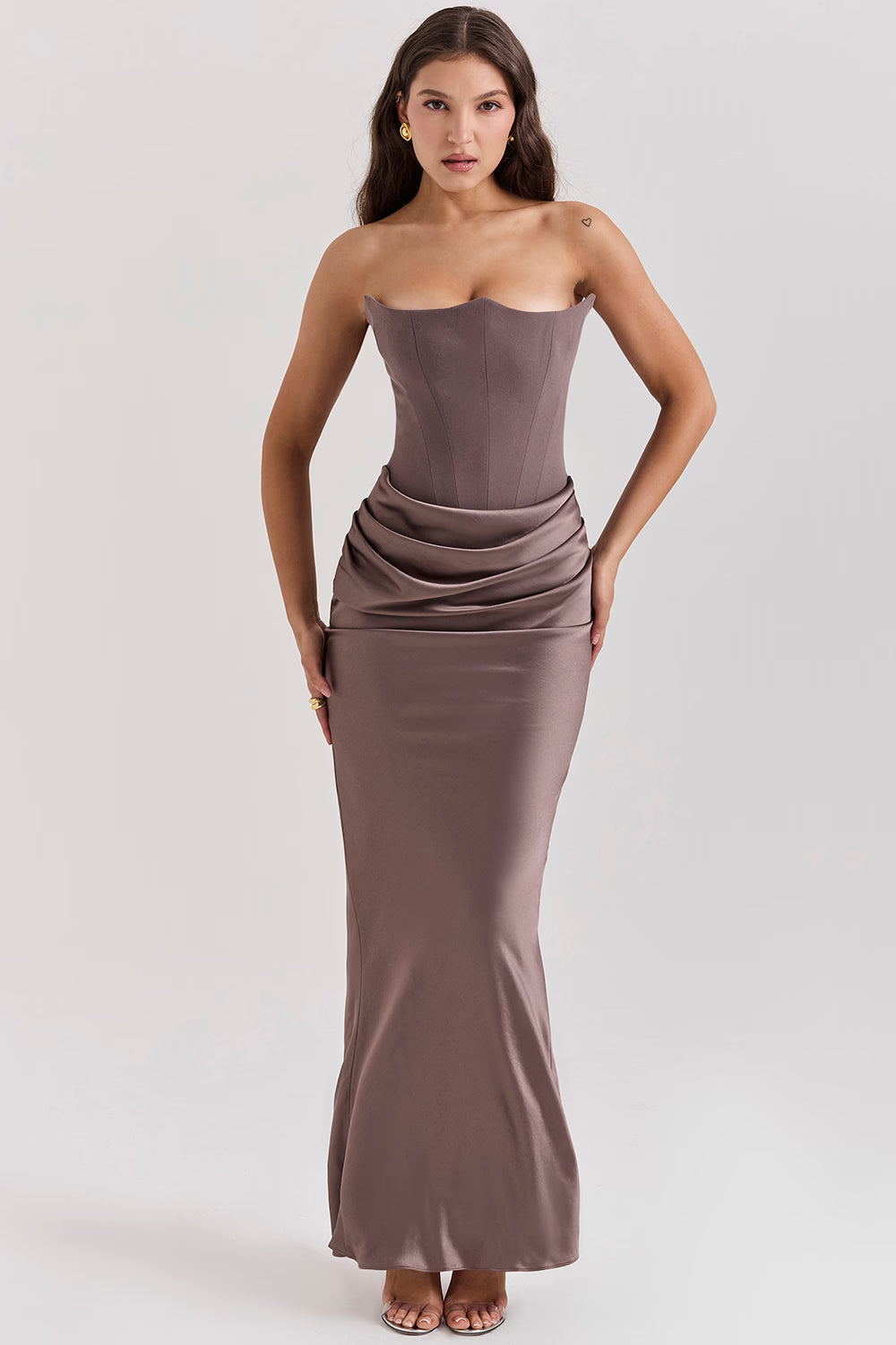Robe longue corset bustier