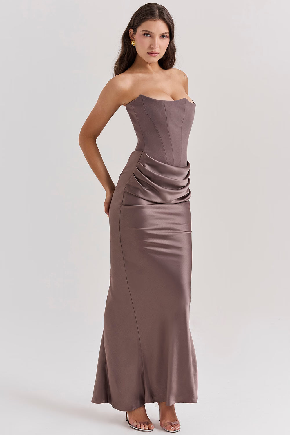 Robe longue corset bustier