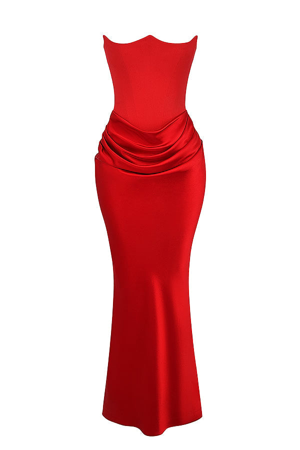 Robe longue corset bustier
