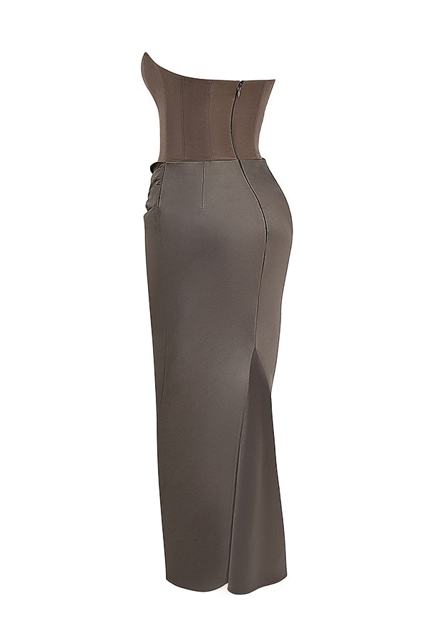 Robe longue corset bustier