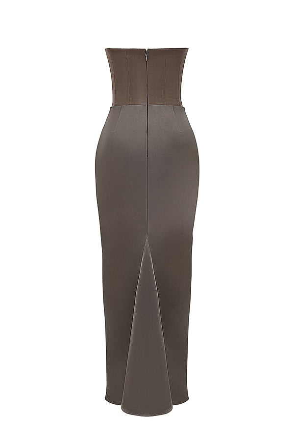 Robe longue corset bustier