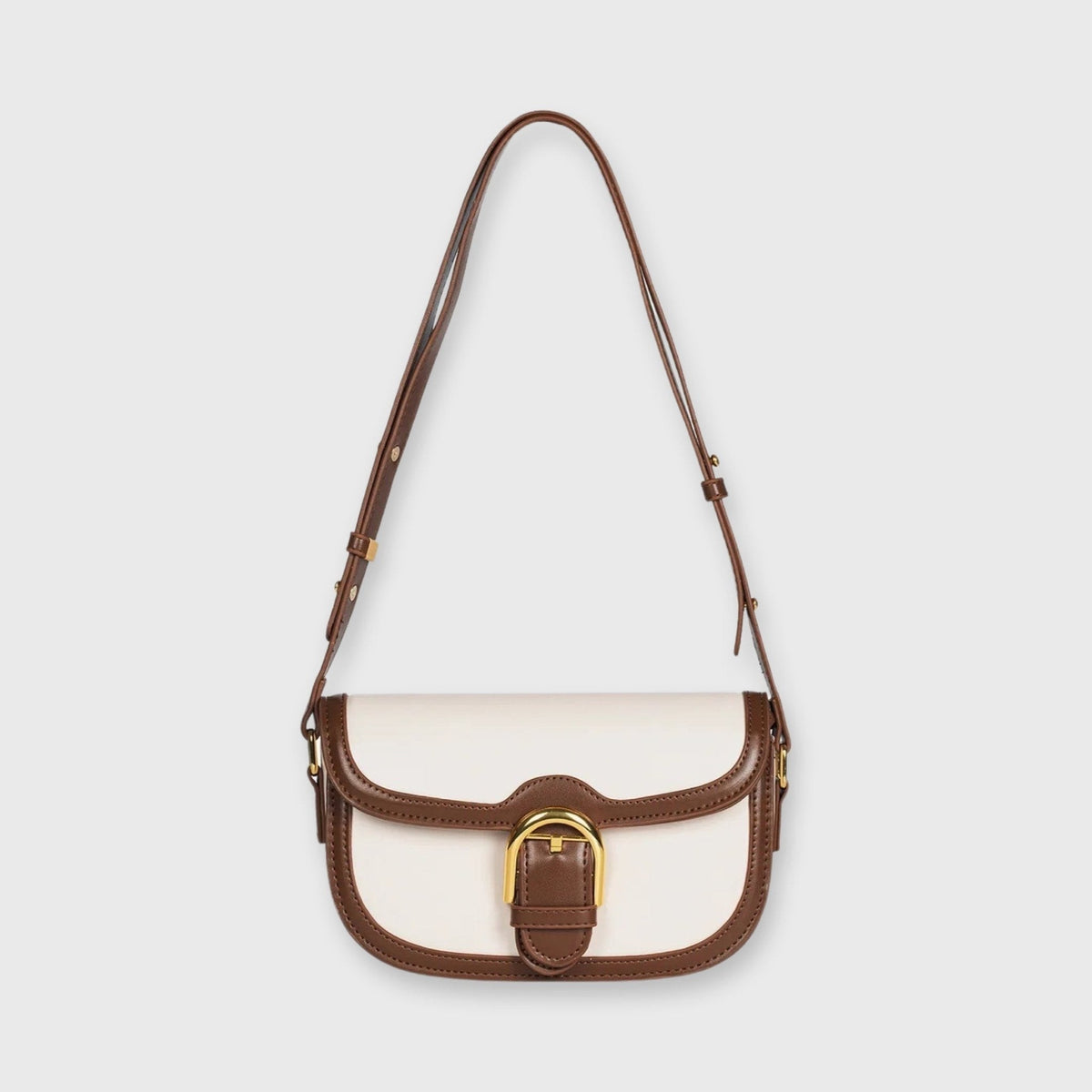 Marabella Mini Borsa a Spalla - Marrone e Bianco