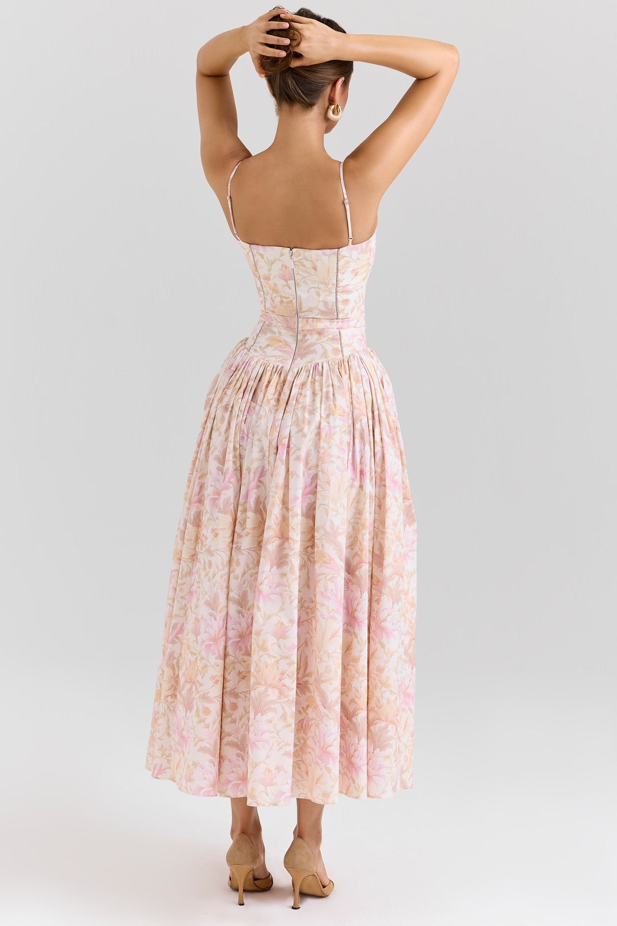 Robe longue en coton à imprimé fleuri