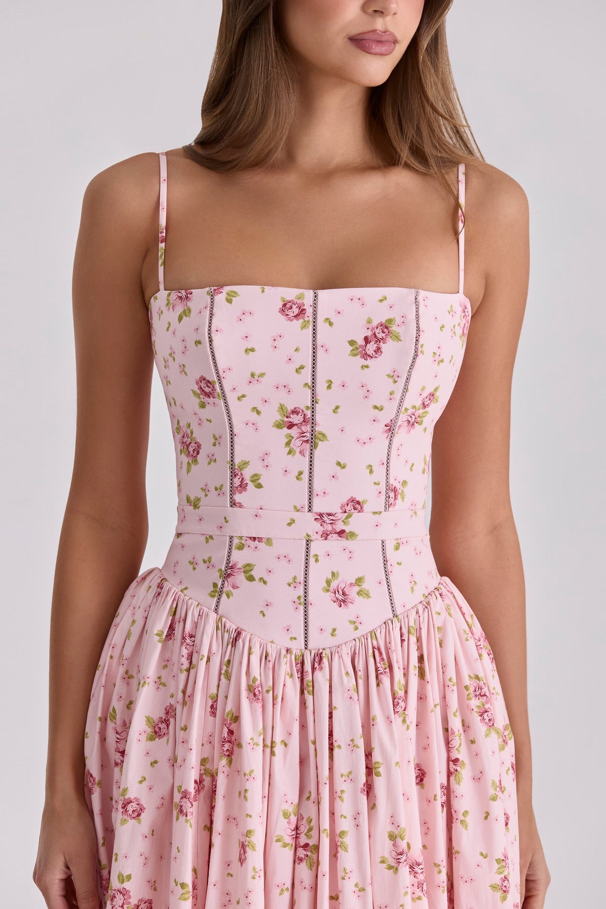 Robe longue en coton à imprimé fleuri